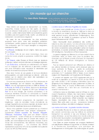 Un monde qui se cherche